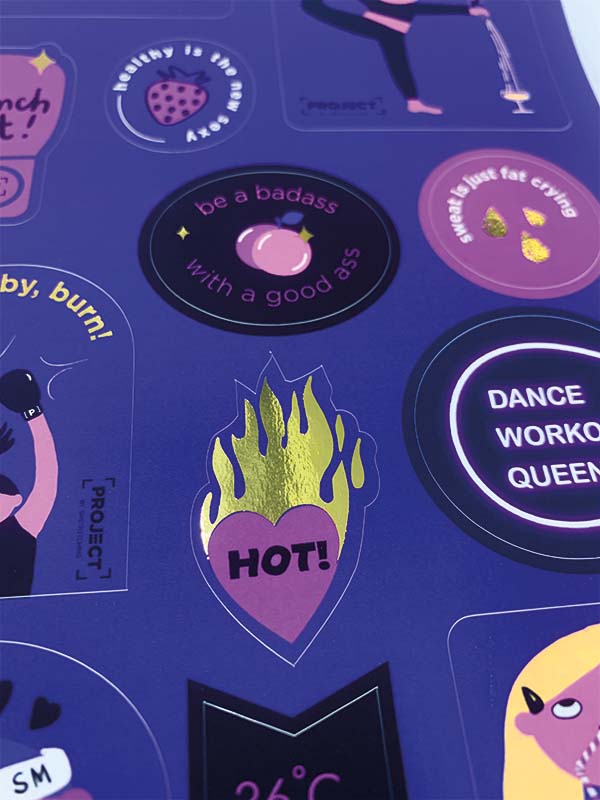 Набор наклеек с фольгой